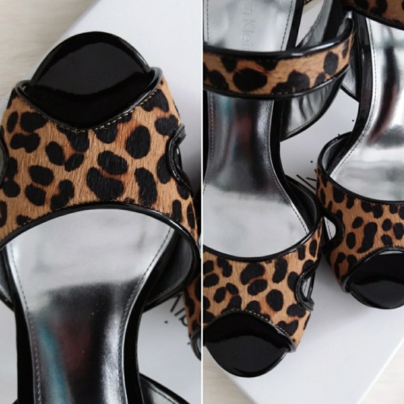 Calvin Klein 'Prive' Leopard Sandals - Picture 2 of 9